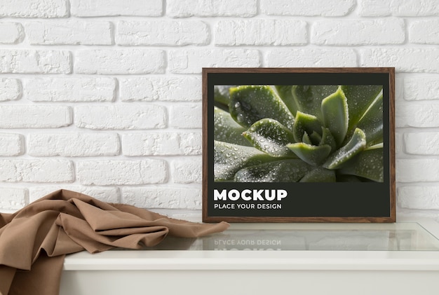 PSD modern wandframe mock-up ontwerp met interieur