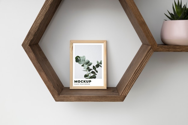 PSD modern wandframe mock-up ontwerp met interieur