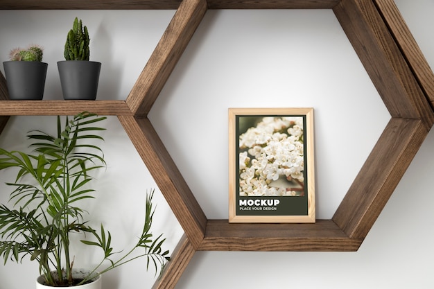 PSD modern wandframe mock-up ontwerp met interieur