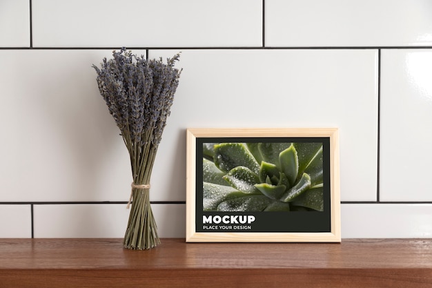 PSD modern wandframe mock-up ontwerp met interieur