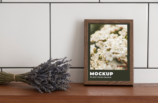 PSD modern wandframe mock-up ontwerp met interieur