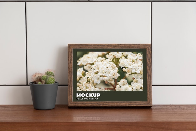 PSD modern wandframe mock-up ontwerp met interieur