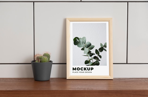 PSD modern wandframe mock-up ontwerp met interieur