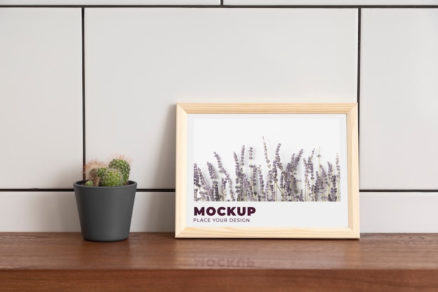 PSD modern wandframe mock-up ontwerp met interieur