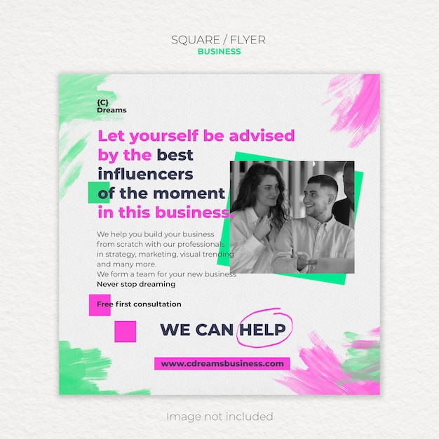 Modern watercolor Square flyer business template