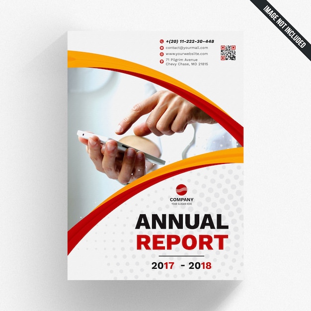 PSD modern wavy annual report mockup