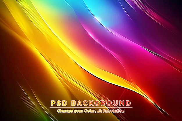 PSD modern wavy colored background