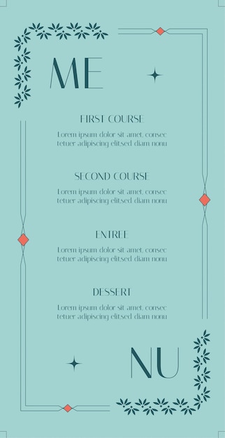 Modern Wedding Invitation Wedding Menu