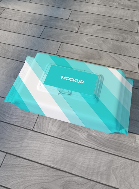 Modern wet tissue packaging concept mockup