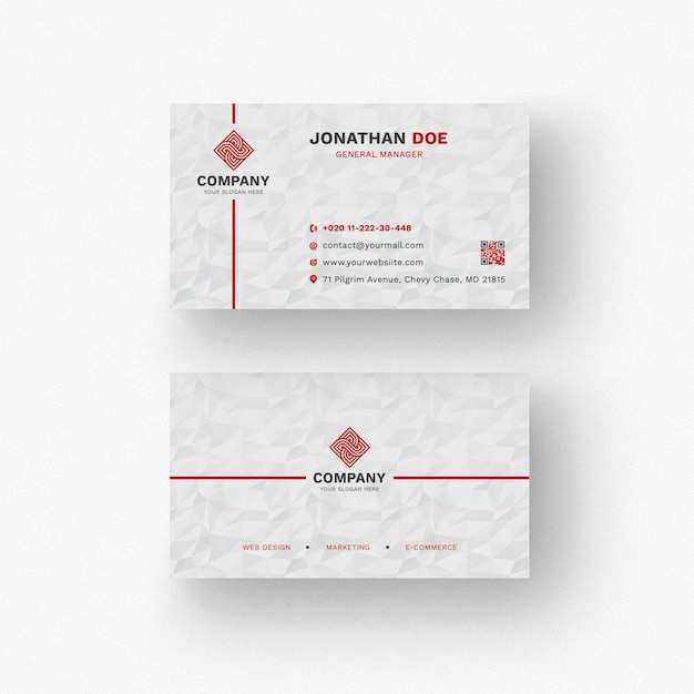 PSD modern white business card mockup