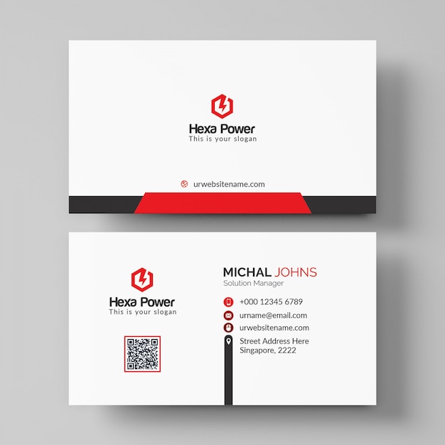 PSD modern white business card mockup