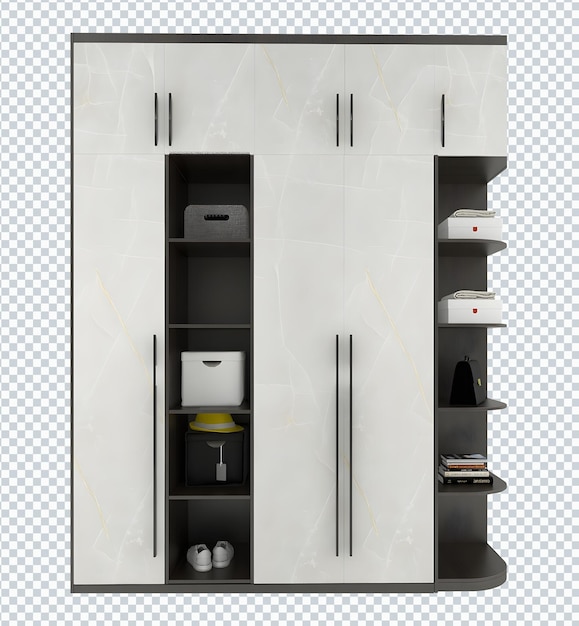 modern white plywood display cupboard transparent.