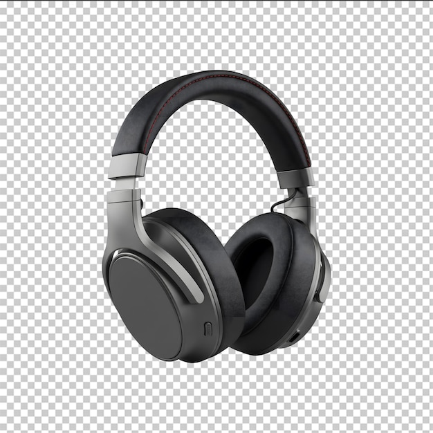 Modern wireless over ear headphones isolated on transparent background