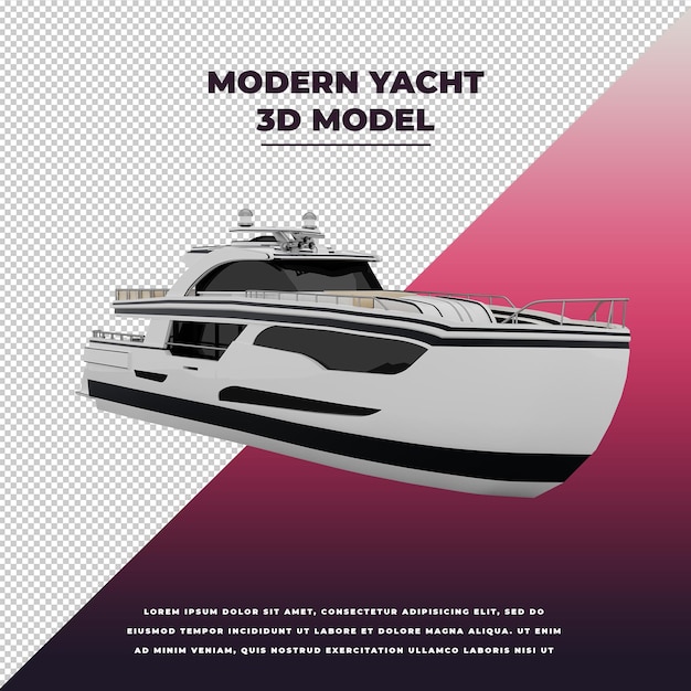 PSD yacht moderno 3d isolato