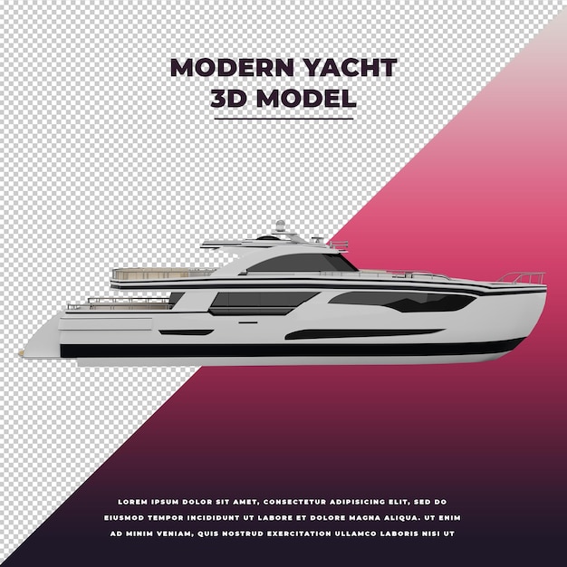 PSD modern yacht 3d isolated