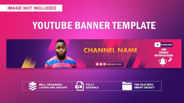 PSD modern youtube banner