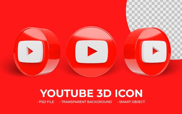 現代のyoutubeソーシャルメディアロゴ分離3dアイコン