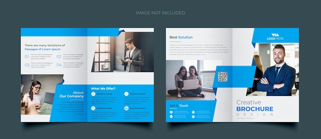 PSD modern zakelijk bi-fold brochureontwerp