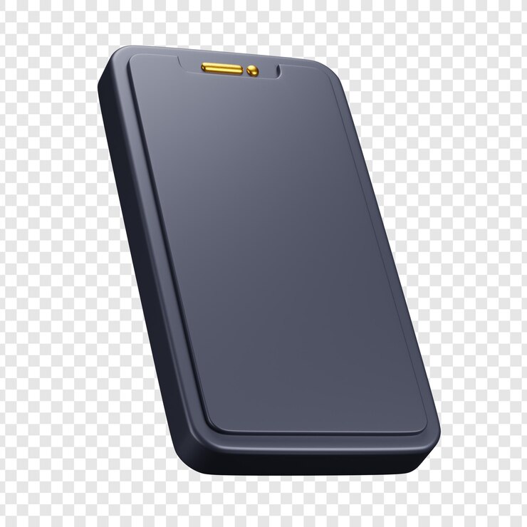 PSD moderne 3d cartoon smartphone weergegeven op een doorzichtige achtergrond