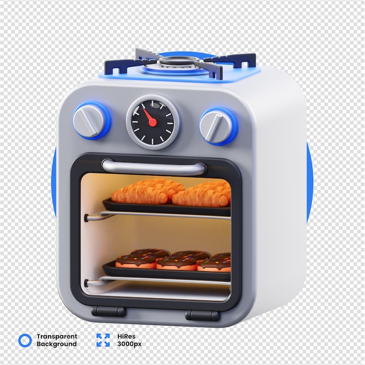 PSD moderne 3d-gerenderde kachel met gebakken goederen erin