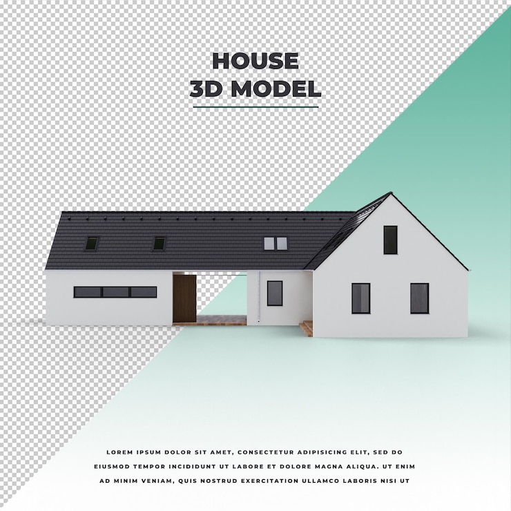 PSD moderne architectuur huis model