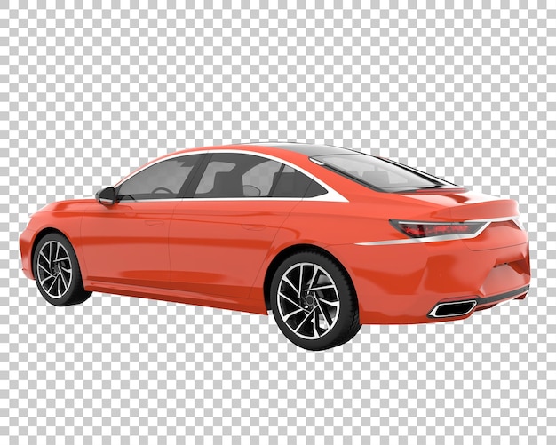 Moderne auto op transparante achtergrond. 3d-rendering - illustratie