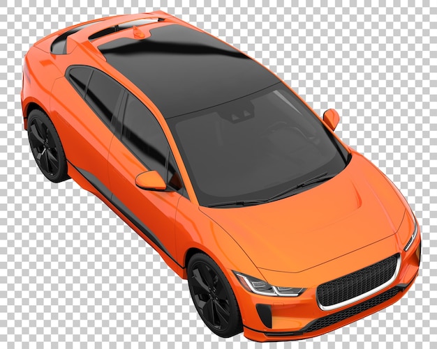 Moderne auto op transparante achtergrond. 3d-rendering - illustratie