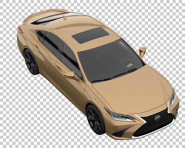 Moderne auto op transparante achtergrond. 3D-rendering - illustratie