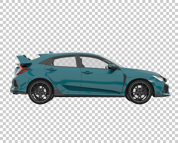 Moderne auto op transparante achtergrond. 3d-rendering - illustratie