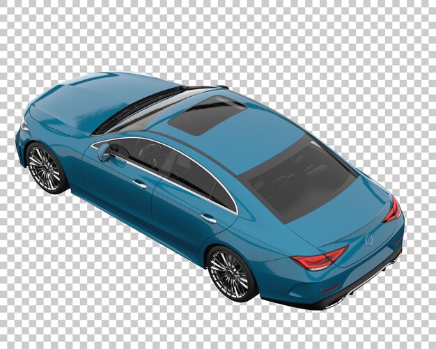 Moderne auto op transparante achtergrond. 3d-rendering - illustratie