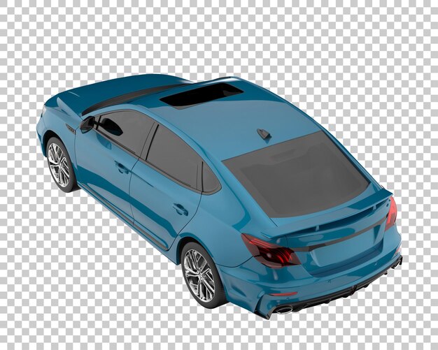 Moderne auto op transparante achtergrond. 3d-rendering - illustratie