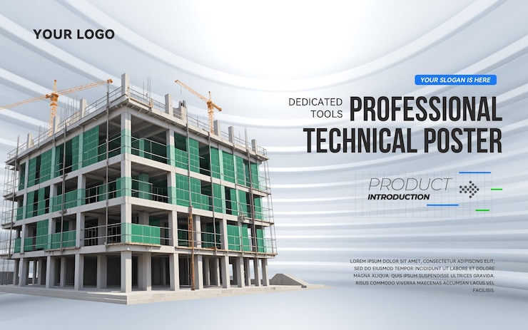 PSD moderne bouwplaats professionele poster sjabloon psd
