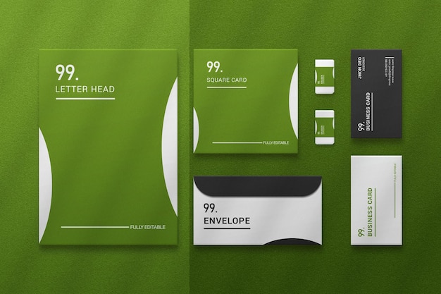 Moderne corporate identity scene creator en stationery mockup