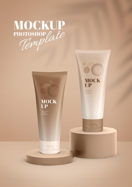 Moderne cosmetische tube huidverzorging mockup poster