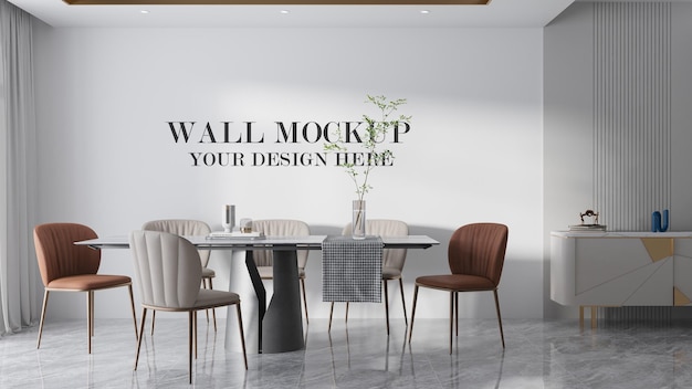 Moderne eetkamer muur mockup