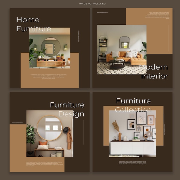 PSD moderne en eenvoudige instagram-postset voor meubels