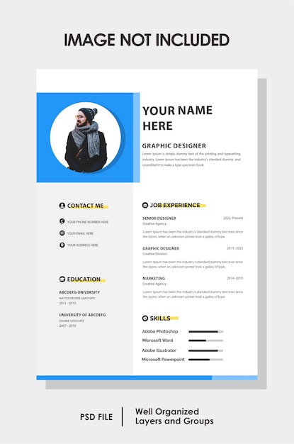 PSD moderne en elegante cv-sjabloon