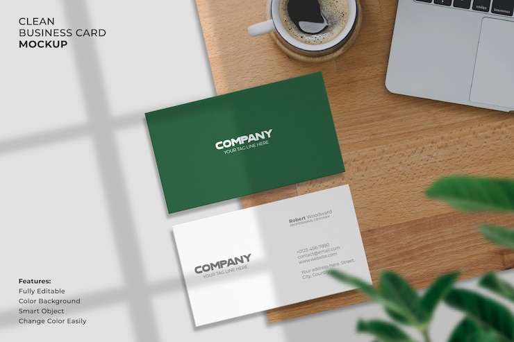 PSD moderne en schone visitekaartje mockup