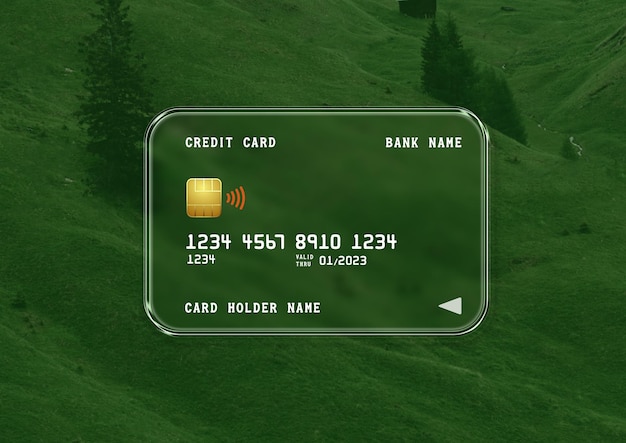 PSD moderne glazen creditcardsjabloon glasmorfisme