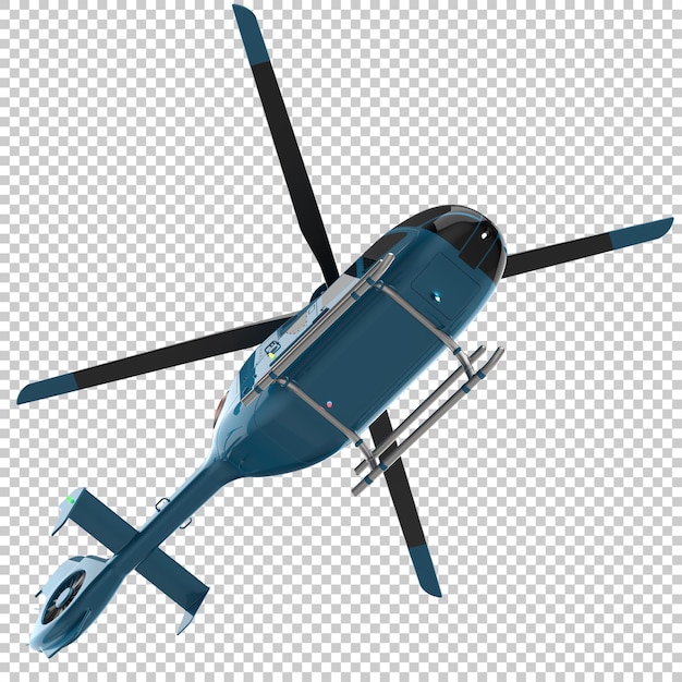 Moderne helikopter geïsoleerd op doorzichtige achtergrond 3d-rendering illustratie