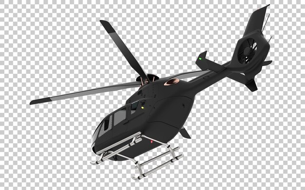 Moderne helikopter op transparante achtergrond 3d-rendering illustratie