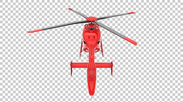 Moderne helikopter op transparante achtergrond 3d-rendering illustratie