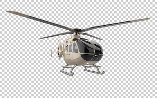 Moderne helikopter op transparante achtergrond 3d-rendering illustratie