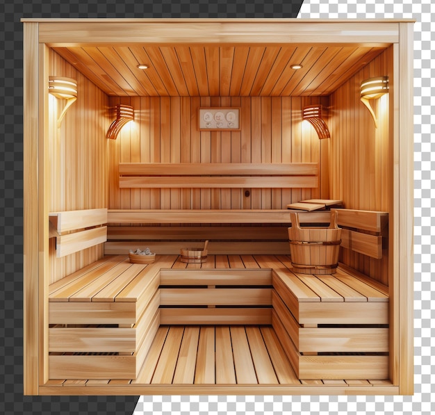 Moderne houten sauna interieurontwerp cut out stock png