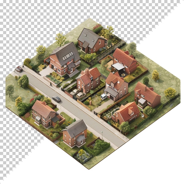 Moderne huis geïsoleerd op doorzichtige achtergrond