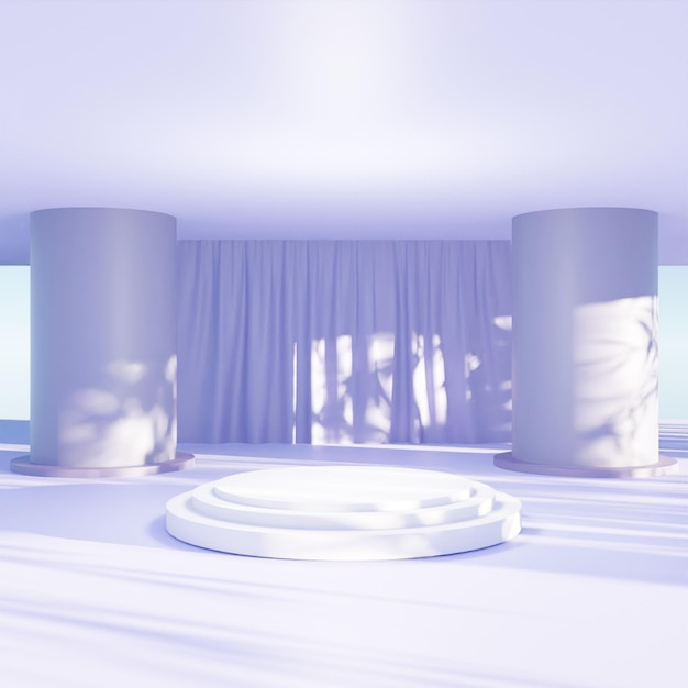 Moderne hvit 3D-rendering med kule på grå bakgrunn