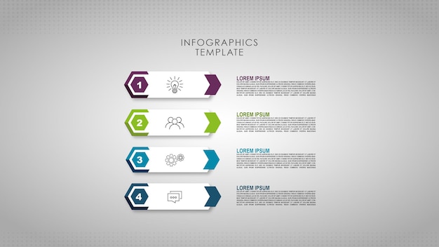 Moderne infografikkonsept for bedrifter med fire trinn