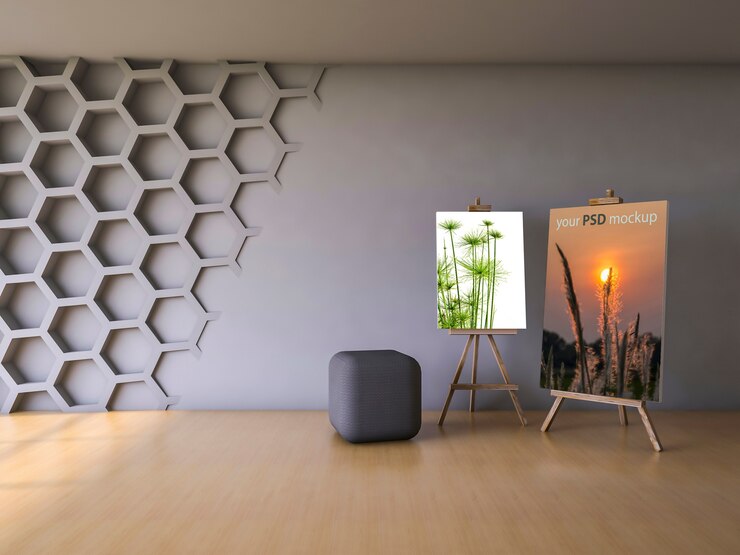 PSD moderne lerret mockup
