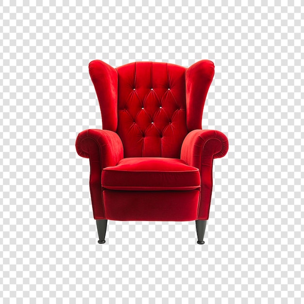 PSD moderne luxe rode fauteuil meubels op een doorzichtige achtergrond