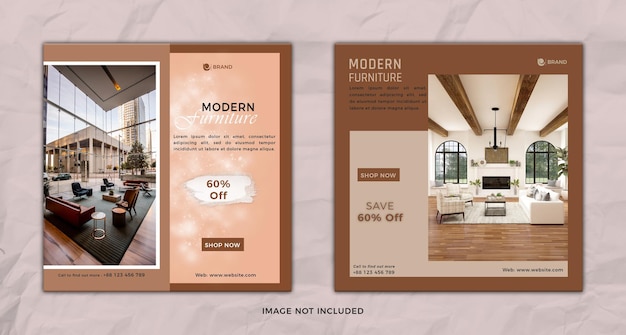 Moderne meubelverkoop sociale media en instagram-bannersjabloon